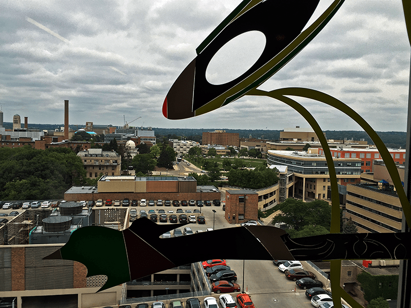 Von Voigtlander 9th Floor Lobby View by Jocilyn Mors is licensed under a Creative Commons Attribution 4.0 International License.