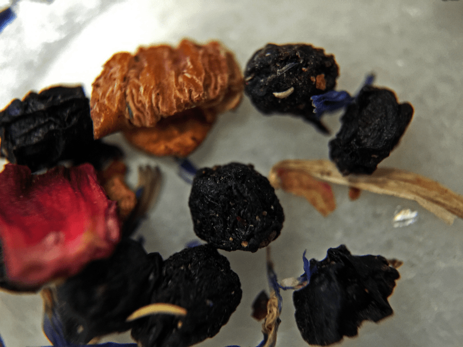 <a rel="license" href="http://creativecommons.org/licenses/by-sa/4.0/"><img alt="Creative Commons License" style="border-width:0" src="https://i.creativecommons.org/l/by-sa/4.0/88x31.png" /></a><br /><span xmlns:dct="http://purl.org/dc/terms/" href="http://purl.org/dc/dcmitype/StillImage" property="dct:title" rel="dct:type">Blueberry Infusion (Elmwood Inn) ~ loose leaf macro 14x</span> by <a xmlns:cc="http://creativecommons.org/ns#" href="http://parting.gifts" property="cc:attributionName" rel="cc:attributionURL">Jocilyn Mors</a> is licensed under a <a rel="license" href="http://creativecommons.org/licenses/by-sa/4.0/">Creative Commons Attribution-ShareAlike 4.0 International License</a>.