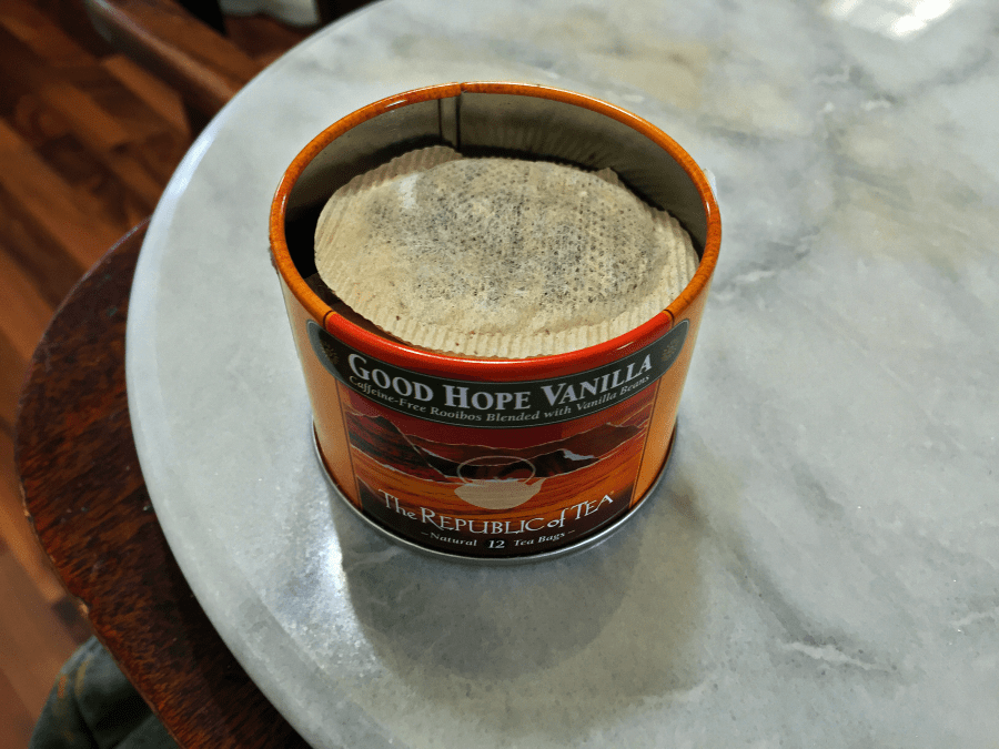 <a rel="license" href="http://creativecommons.org/licenses/by-sa/4.0/"><img alt="Creative Commons License" style="border-width:0" src="https://i.creativecommons.org/l/by-sa/4.0/88x31.png" /></a><br /><span xmlns:dct="http://purl.org/dc/terms/" href="http://purl.org/dc/dcmitype/StillImage" property="dct:title" rel="dct:type">Good Hope Vanilla (The Republic of Tea) ~ packaging B</span> by <a xmlns:cc="http://creativecommons.org/ns#" href="http://parting.gifts" property="cc:attributionName" rel="cc:attributionURL">Jocilyn Mors</a> is licensed under a <a rel="license" href="http://creativecommons.org/licenses/by-sa/4.0/">Creative Commons Attribution-ShareAlike 4.0 International License</a>.