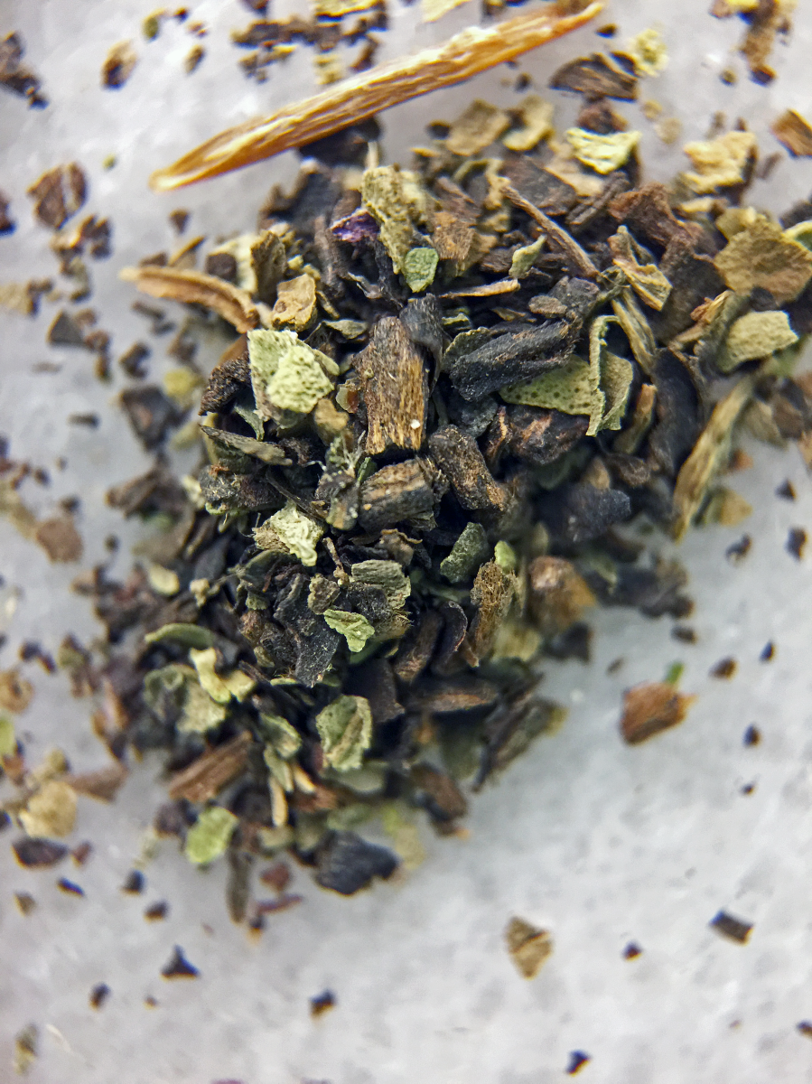 Basil Mint Pu-erh (Numi) ~ CTC Macro by Jocilyn Mors is licensed under a Creative Commons Attribution-ShareAlike 4.0 International License.