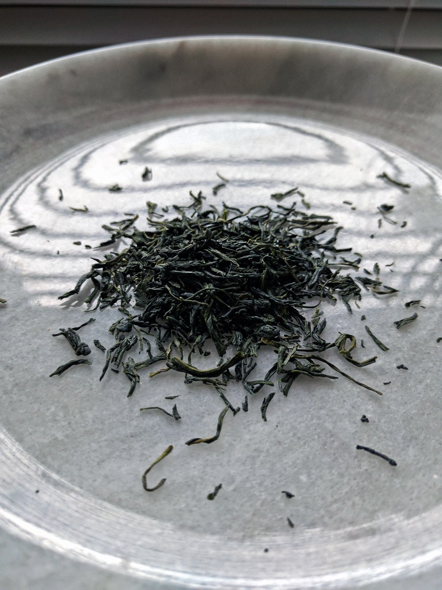 Photograph of Kagoshima Kamairicha (Kilogram) ~ loose leaf B by Jocilyn Mors is licensed under a Creative Commons Attribution-NonCommercial-ShareAlike 4.0 International License.